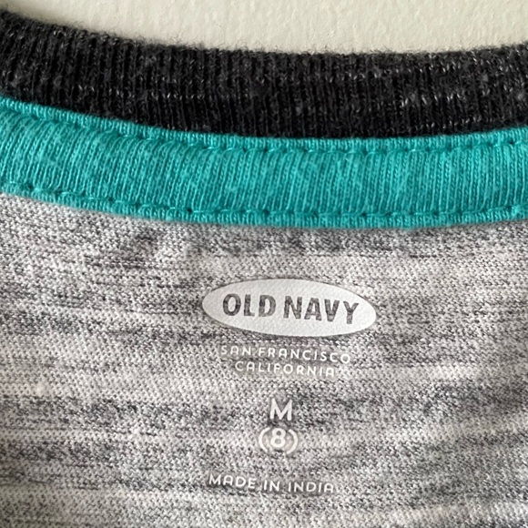 Old Navy Boys ‘Awesome Starts Here’ Baseball Raglan T-Shirt - Grey, Black & Blue - Picture 3 of 5